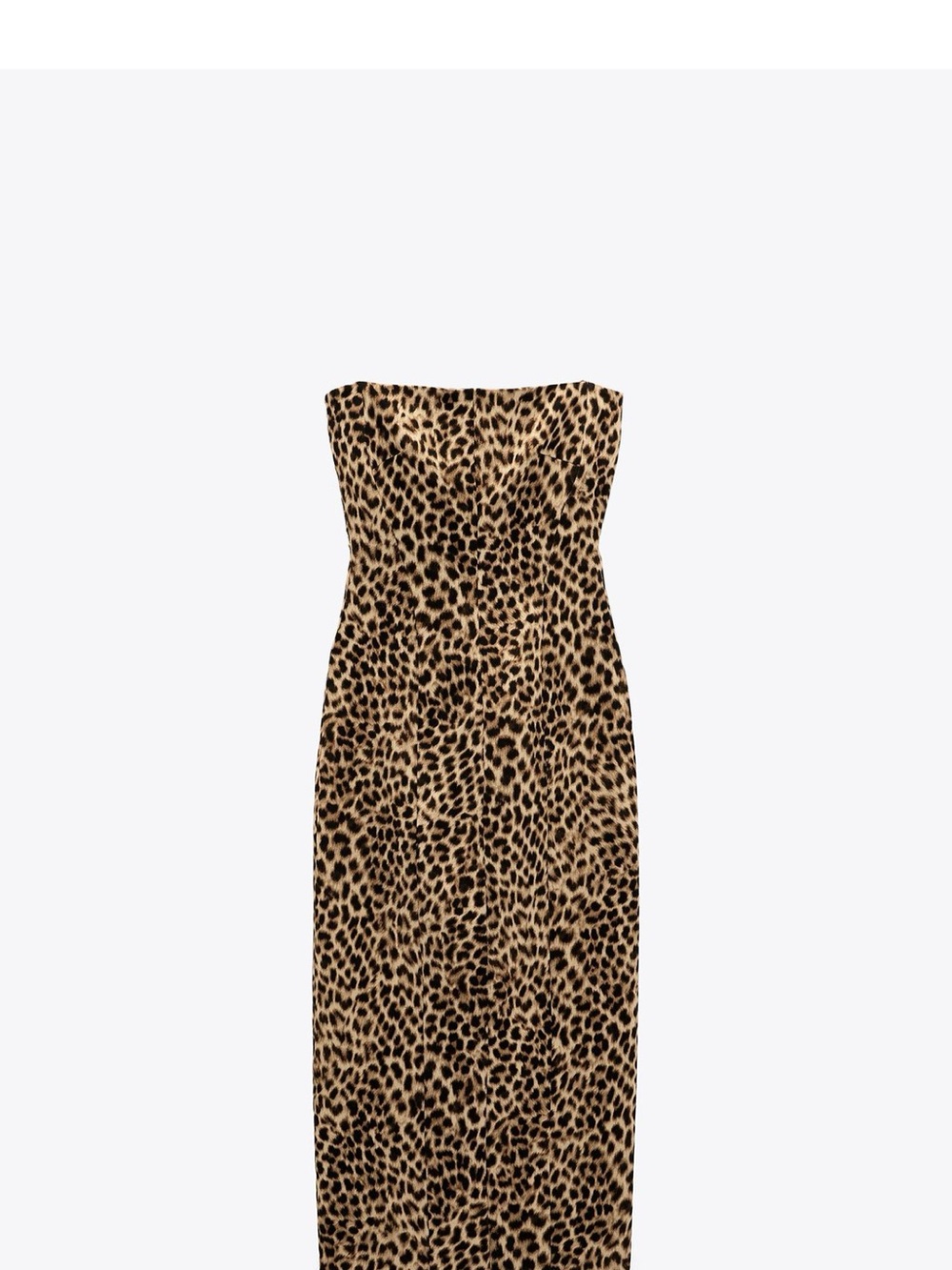 Zara Women Kate Strapless Midi Dress in Leopard Animal Print - S - Like New